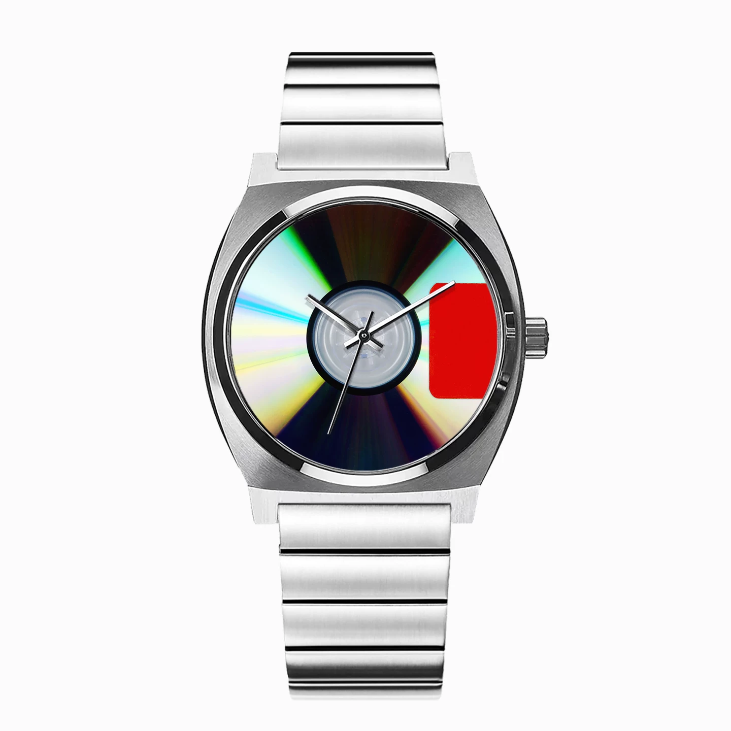 Compound Watches album-inspired stainless steel watch, front view